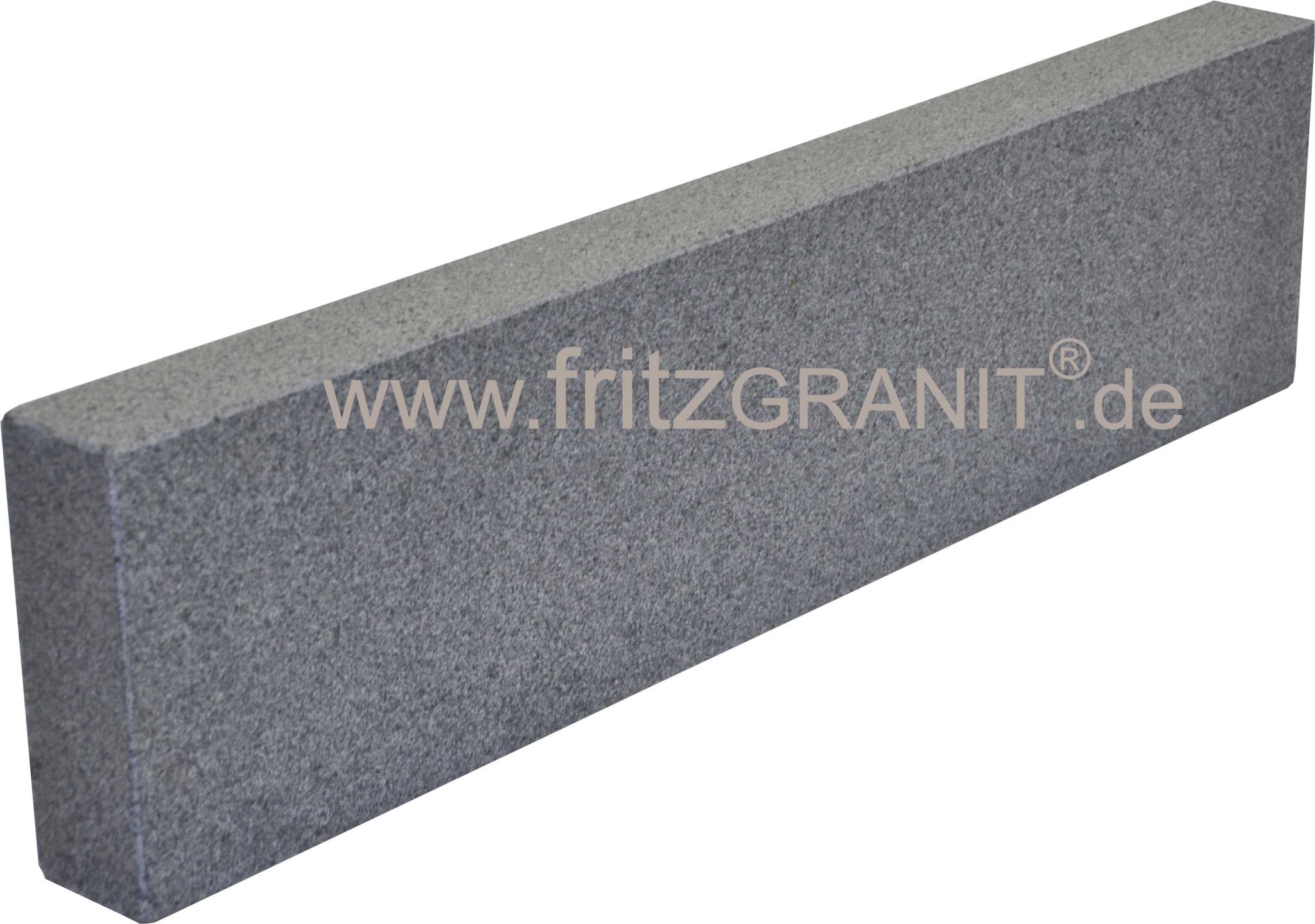 Granit Bordstein Beeteinfassung Bergama gesägt und geflammt grau 8x25x100 cm 