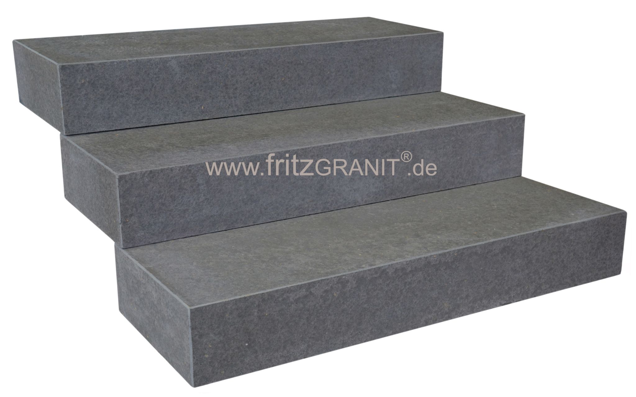 Naturstein 96,35€/1Stk Blockstufe Granit anthrazit ab 50cm rutschfest geflam 